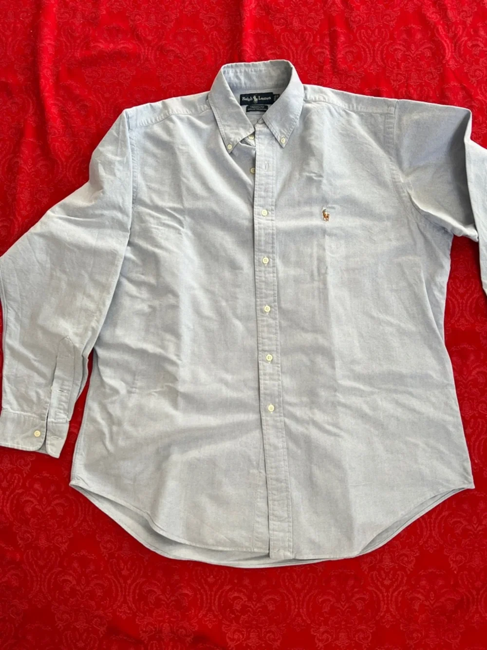 Polo Ralph Lauren Men’s 16.5 36 Light Blue Oxford Button-Down Shirt Pony Logo